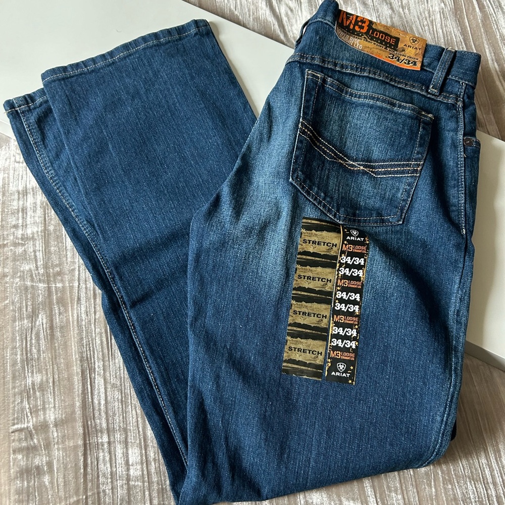 NEW w/Tags! Men's Ariat Blue Relaxed Jeans 34/34